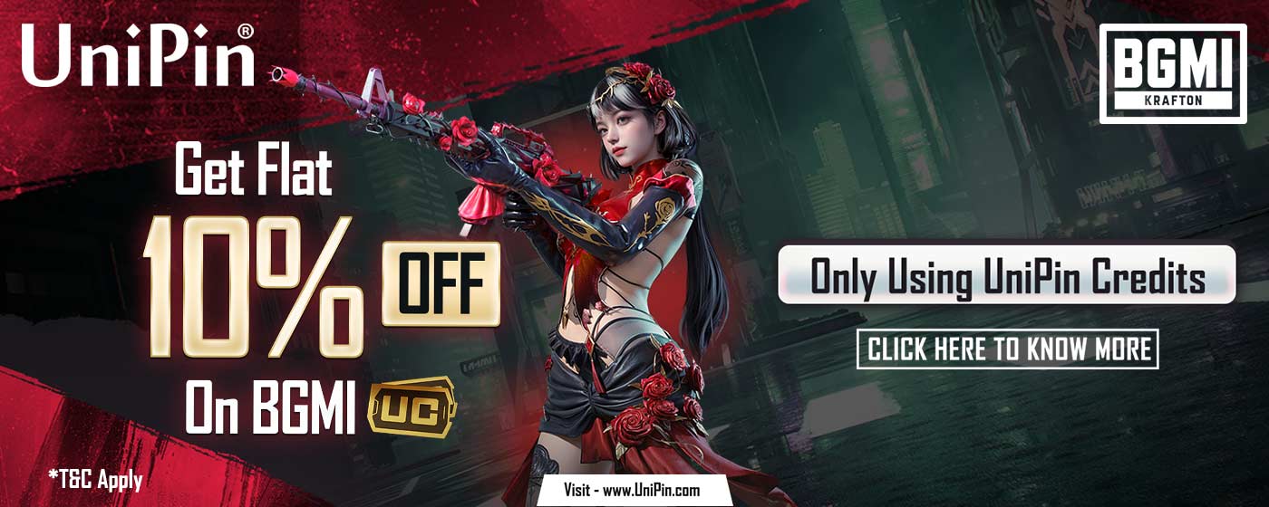 Get Guaranteed 10% Cashback on Every BGMI Purchase With UniPin Credits